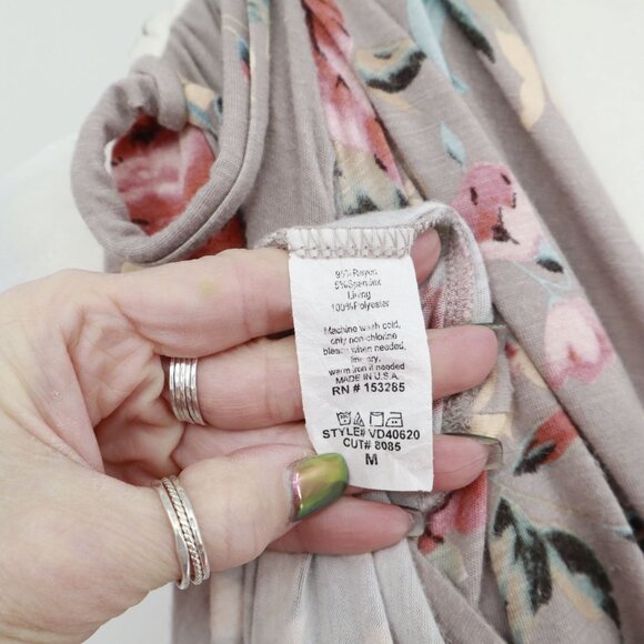 Lux & Co. Maxi Dress Womens M Gray Coastal Boho Cottagecore Grannycore Romantic - Picture 3 of 16